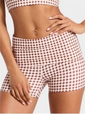 Bundle to Save Money! JoyLab Gingham Low Rise Active Shorts - Brown & Cream